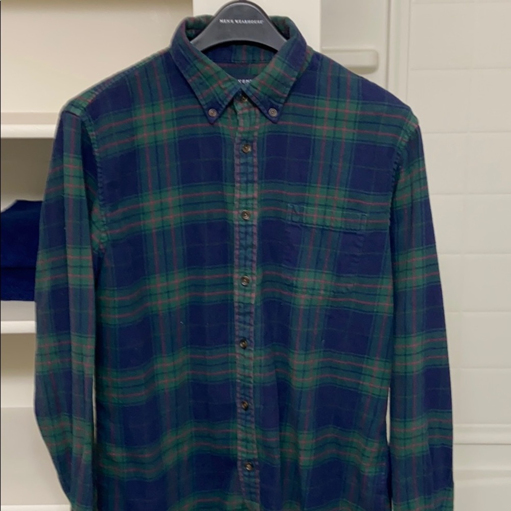 Plaid button up size large